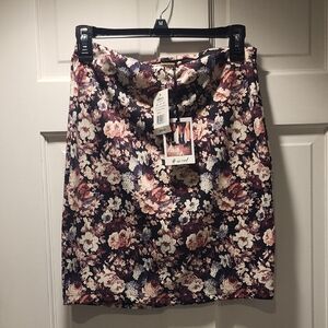 Kohl's Floral Pencil Skirt - Black and Cream